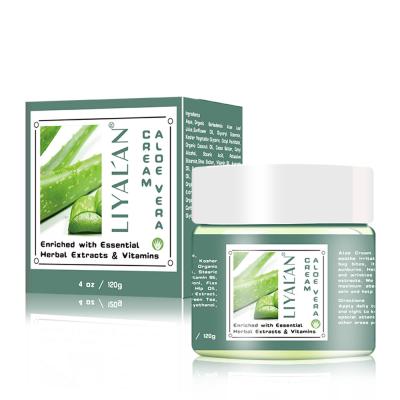 China Private Label Anti Aging Natural Facial Lotion Vegan Organic Skin Care Moisturizing Aloe Vera Face Cream for sale