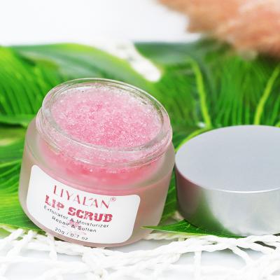 China Custom Made Private Label Dropshipping Sugar Lip Scrub Moisturizer 20g Exfoliating Salt Moisturize Lip Scrub for sale