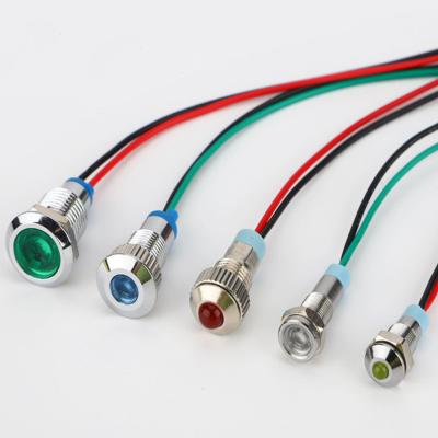 China Metal 22mm 2 Pin Metal Led Indicator Led Indicator 3V-220V , Waterproof Led Signal Indicator for sale