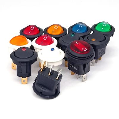 China Nylon/PA66/PC KCD1 boat type switch circle below switch rocker switch with light for sale