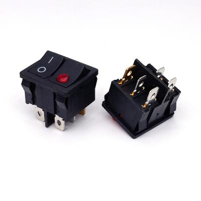 China Nylon/PA66/PC KCD1 led rocker switch three blade rocker switch led rocker switch 250vac 16a t100 55 for sale