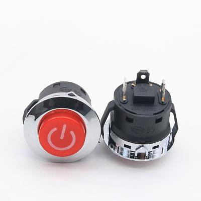 China High Quality Plastic Power Plastic 22mm Lamp Switch 12/24V LED Momentary Knob Button Switch for sale