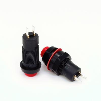 China Plastic pbs1-5 open button switch 10mm mounting hole self latching lockless reset contact for sale