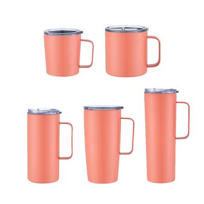 China Sustainable Wholesale Vacuum Insulated Tumbler Stainless Steel Tumbler Coffee Mugs With Lid With Handle for sale