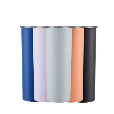 China 20oz 600ml PORTABLE Stainless Steel Sublimation Straight Skinny Tumblers With Straw for sale