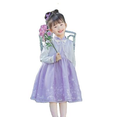 China Polyester Fashion 1 Piece Set Tang Suit Children Clothing Girls Hanfu Dress Chinese Skirt Children for sale