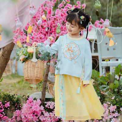 China Boutique Children's Clothing Sets Chinese Traditional Girl's Dresses Long Skirt Han Chinese Clothing Sets Xiziwen 002 for sale