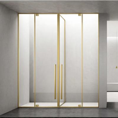 China Modern One Set Can Be Customized Black Tempered Glass Hinge Frameless Bathroom Shower for sale