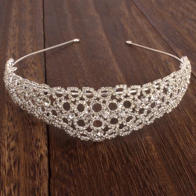 China W13xH3.5 Crystal Baroque Wedding Crown Headband hair styling accessory for sale