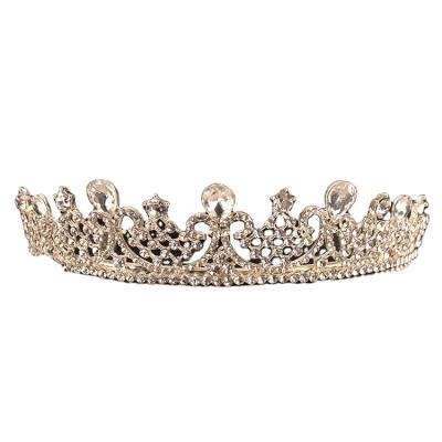 China Luxury Champagne Bridal Tiara And Wedding Crown In Crystal Hj 2 for sale