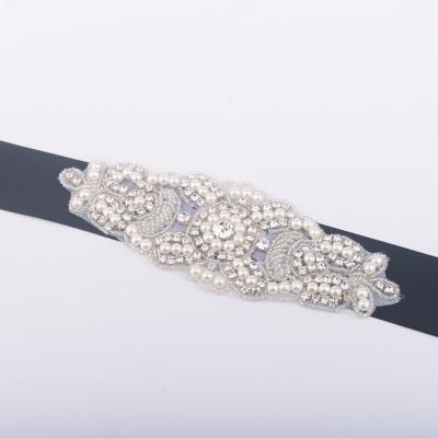 China ACRYL Bridal Sash Rhinestone Applique For Wedding Dress Sash for sale