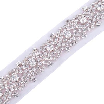 China Other Hot Sales Factory Price Handmade Bridal Belts Rhinestone Appliques Sash Fashion Wedding Belt for sale