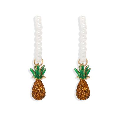 China Best FASHIONABLE Pineapple C - Shaped Earrings Price Fashion Personality Design Pearl Drops for sale