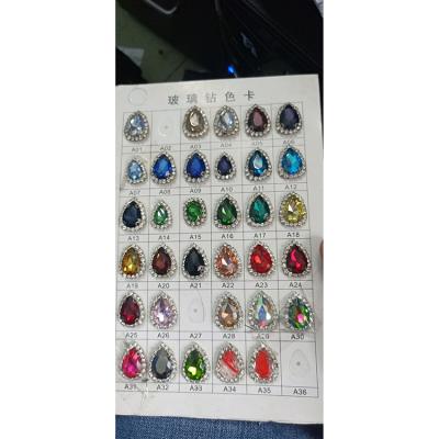 China Flatback Mixed Color Gold Drop Shaped Crystal Rhinestones Sewing Clothing High Bottom View Quality Hotfix Rhinestone Sew On Crystal Rhine for sale