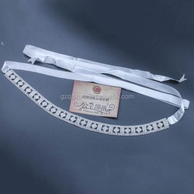 China Wholesale Fashion Women Waist Belt Polyester Glitter Elegant Rhinestone Belt For Lady for sale