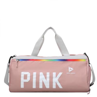 China 2020 Pink Duffel Bag Gym Duffel Bag Fashion Weekender Sports Nylon Women Travel Duffel Bag With Custom Logo for sale