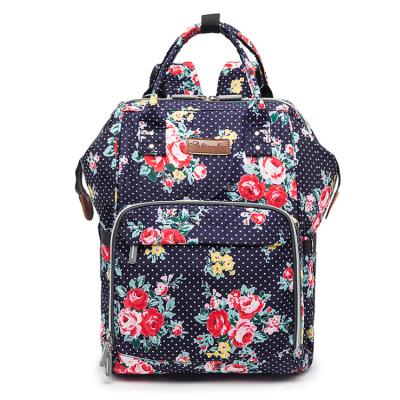 China 2021 New Design Water Resistant 3 in 1 Diaper Bag Mom Fashion Baby Backpack Waterproof Printing Diaper Bags Large Capacity for sale