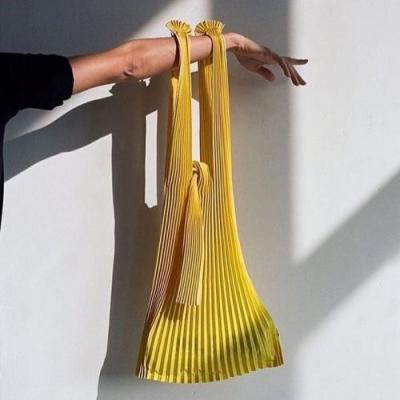 China Japanese Korean Crush Pleated Over Pleats Bag Fashion Week Ins Hot Shopping Bag Pleated Tote Bag for sale