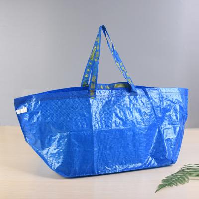 China NEW wholesales reusable Frakta colorful blue large shopping reusable pp woven laminated tarpaulin storage bags for sale