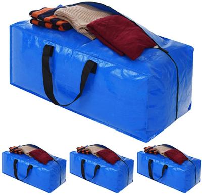 China Amazon Reusable Hot Blue Frakta Large Reusable Shopping PP Woven Laminated Tarpaulin Storage Bags for sale