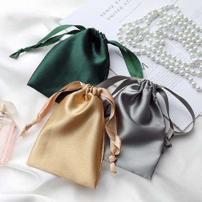 China Wholesale Custom Drawsting Logo Dust Jewelry Packaging Eco Friendly Silk Satin Bags Drawstring Jewelry Bag Pouch For Jewelry for sale