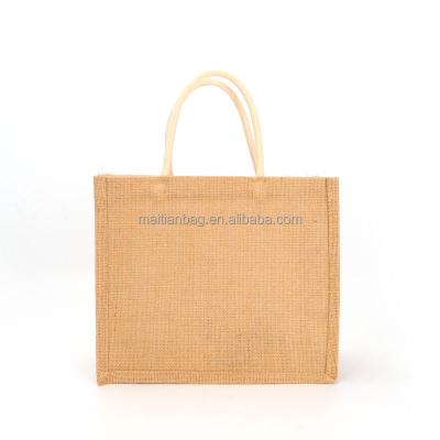 China 2022 Handy New Eco Friendly Fashion Reusable Canvas Handled Cotton Sacking Jute Bag for sale