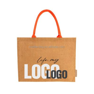 China Factory Outlet Jute Handled Reusable Tote Bags With Zipper Leather Handles Tote Shopping Wholesale for sale