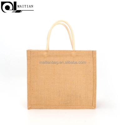 China Good Fashion Customized Handled Beach Tote Wholesale Online Shopping Reclaimed Jute Bags for sale