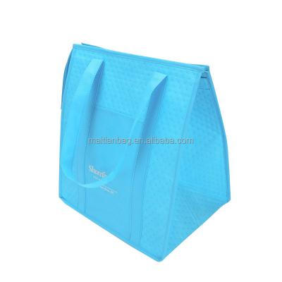 China Custom Handled Non Woven Insulated Promotional Logo Food Delivery Lunch Cooler Bag for sale