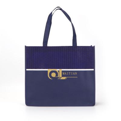 China Custom Logo Handled Biodegradable Reusable Nonwoven Shopping Bags Custom Made for sale