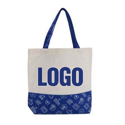 China Single Finger Bag Large Capacity Single Shoulder Canvas Printed Single Handled Shopping Tote Bag for sale