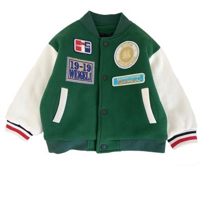 China 2021 new children's clothing winter lambswool coat anti-shrink jackets thickened brand baseball uniform jacket for boy for sale