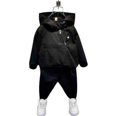 China Wholesale Children's Autumn Season Handsome Korean Fleece Hoodies Two Piece Suit Anti-Shrink For Kids Boys for sale