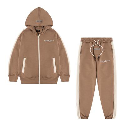 China Winter European 3M Reflective Plus Velvet thickening FOG anti-shrink zipper for boys and girls 2 piece sweat suit for sale