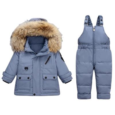 China Baby Anti-Shrinkage Down Jacket Set Toddler Set 1-5 Toddler Set 1-5 Years Children Kids Baby Hooded Jacket Style To Thicken Suit for sale