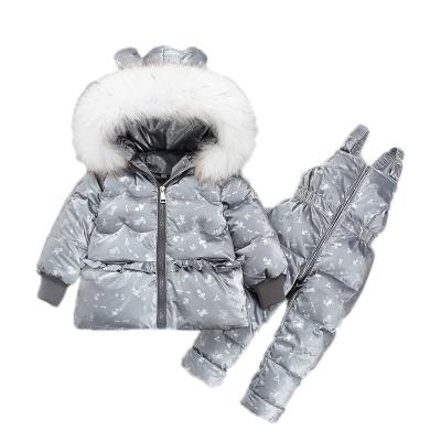 China New winter anti-shrink down jacket suit 1-3 years baby down jacket children's down jacket suit thickening girl 2 pieces of children's suit for sale