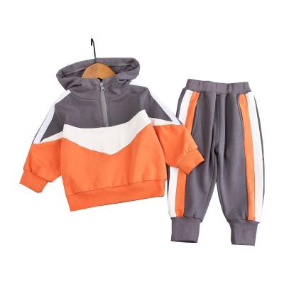 China Good Quality Anti Shrink Cheap Letter Printed Kids Hoodies Sweat Suit Sports Suit For Boys 2 Pieces for sale