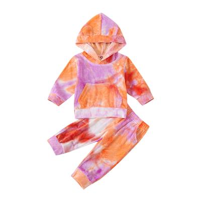 China Winter Kids Boys Clothing Sets Anti-Shrink Tie Dye Hoodies Tracksuit Kids Boy Set Two Piece Clothing for sale