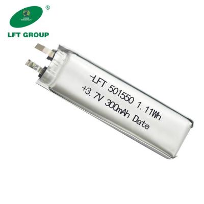 China Hot selling electronic product 10C 501550 rechargeable battery 3.7 v 300 mAh lipo battery for sale