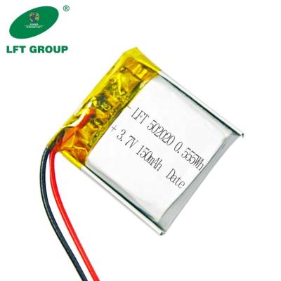 China Home appliances lipo battery 3.7v 150mah lithium polymer rechargeable battery 502020 for headphone for sale