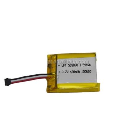 China Home appliances fast charge ntc 3.7v 430mah 503030 polymer lithium battery for sale