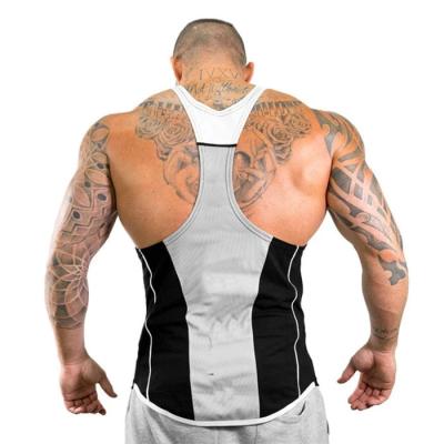 China Anti Pilling Men Sport Gym Wear Cotton Scoop Back Muscle Bodybuilding Fitness Tank Tops for sale