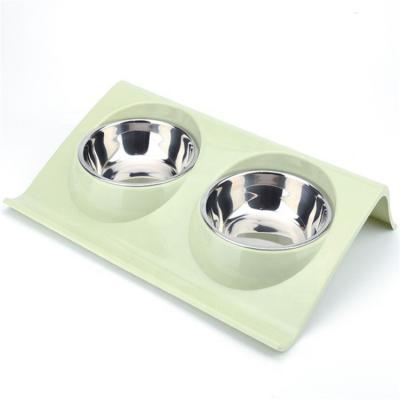 China Sustainable Stainless Steel Pet Feeder Custom Logo Dog Food Feeding Bowl For Dogs Cats for sale