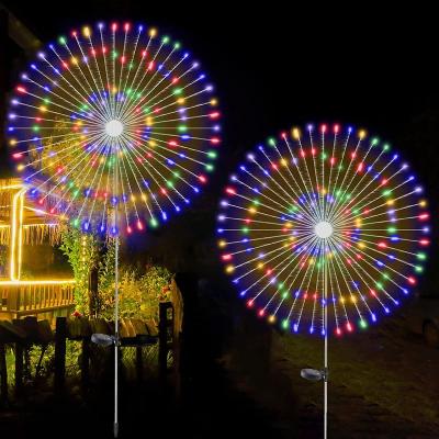 China New Arrival Garden Amazon 2 Packs Garden Solar Stakes 8 Modes Copper Wire Decorative Lights Solar Fireworks Lights For Party Landscape for sale