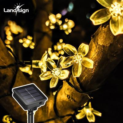 China 50 LED Solar String Light Cherry Blossom String Light Outdoor Waterproof Solar Power String Lights Flower String Lights Suitable for Garden for sale