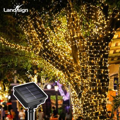 China Solar Waterproof Green Line 200 LED Garden String Lights Outdoor Decoration, 8 