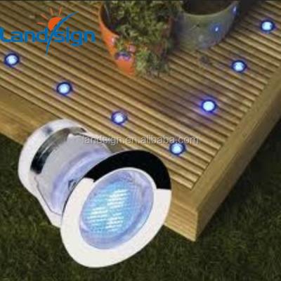 China Garden Led Outdoor Landscape Lighting IP67 30mm Full Sealed Stainless Steel +PC Easy Connect Led Deck Light for sale