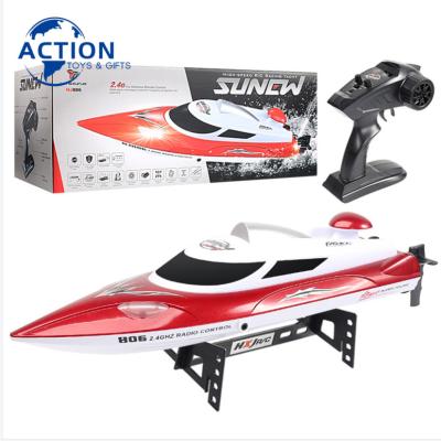 China Top Grade RC Hobby Big Size 35KMH 2.4GHz RC High Speed ​​Boat With LED Control Distance 200m Light Fast RC Boat Regatta for sale