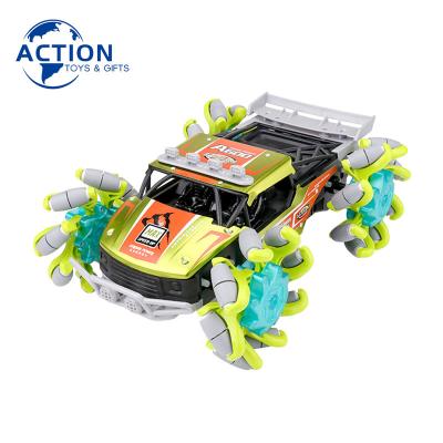 China 2022 RC Hobby Mecanum Explosive Wheel Alloy High-Speed ​​Rising Off-Road Vehicle With Light And Music Remote Control Rc Car 2.4G Toy Fo for sale