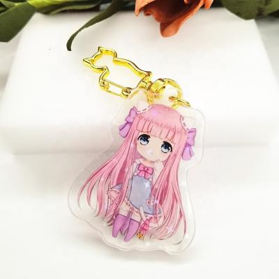 China Wholesale Gift Keychains Printed Anime To Customize Plastic Hologram Key Chain Acrylic Key Chain for sale